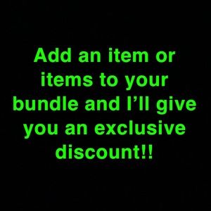 Add any item or items to your bundle and I’ll offer you an exclusive discount :)